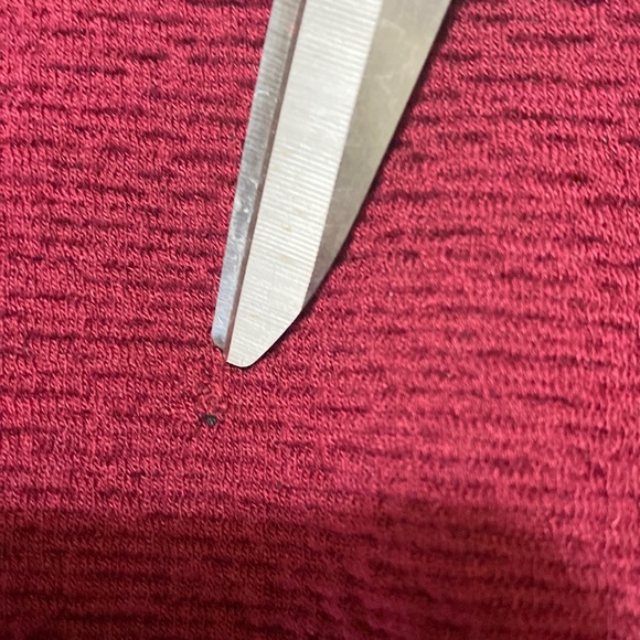 Mink Pink MP/C Textured V Mock Wrap Tie Belt Puff Sleeve Maroon Sheath Dress Sm - Picture 10 of 16